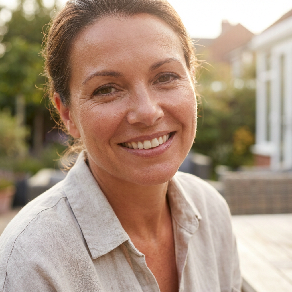 Happy woman clear skin